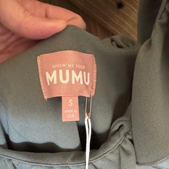 NWT Show Me Your MuMu Olive Ruffle Midi Dress Size S - Picture 5 of 6